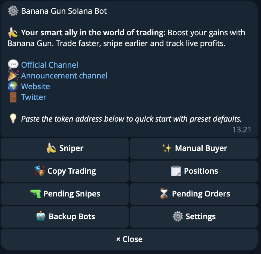 Banana Gun Trading Bot